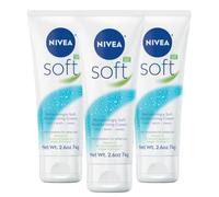 NIVEA Soft Moisturizing Cream for Body, Face and Hands, 3 x 2.6 OZ | All-Purpose Cream with Vitamin E and Jojoba Oil for Softer Skin, 72-Hour Moisturizer