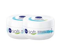 NIVEA Soft Pack of 2 (2 x 200ml), A Moisturising Cream for Face, Body and Hands with Vitamin E and Jojoba Oil, Intensive Everyday Moisturiser