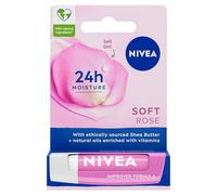 NIVEA Soft Rose Lip Balm (4.8g), Balm with Shea Butter, Natural Oils and Vitamins, Lip Care Offers 24h Deep Moisture and Underlines Natural Rosiness of Lips