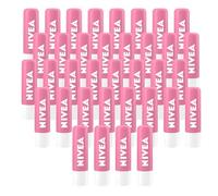 NIVEA Soft Rose Lip Balm - Natural Rose Extract Hydrating Lips Moisturiser, 24h Melt-In Care Formula Lip Care, Smooth Protective Chapstick for Dry & Cracked Lips | Pack of 36