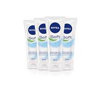 NIVEA Soft Tube (75ml), Pack of 4, Moisturising Cream for Face, Body and Hands with Vitamin E and Jojoba Oil, Intensive Everyday Moisturiser, 4 x 75 ml