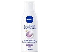 NIVEA Soothing Cleansing Milk (200ml), Face Cleanser with Grape Seed Oil and Hydramine, Gently Cleanses Without Drying Out, Make-up Remover Cleanser for Sensitive Skin