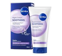 NIVEA Soothing Night Cream with Panthenol (50 ml), Face Cream for Sensitive Skin with Liquorice Extract and Panthenol, Regenerating Overnight Moisturiser