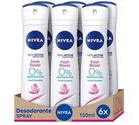 Nivea Spray Fresh Flower 0% Aluminium - 6 Containers x 150 ml - Total: 900 ml