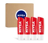 NIVEA Strawberry Lip Care Tinted Lip Balm for Beautiful, Soft Lips - Pack of 4