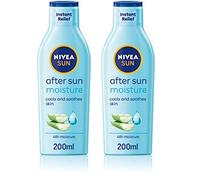 NIVEA SUN After Sun Moisturising Soothing Lotion (200ml), Cooling NIVEA After Sun, Naturally Soothing After Sun Cream with 24 Hour Effectiveness, Aftersun Aloe Vera (Pack of 2)