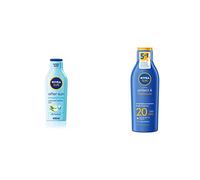 NIVEA SUN After Sun Moisturising Soothing Lotion (400 ml), Cooling Moisturiser, Naturally Soothing After Sun Care with 24-Hour Effectiveness & SUN Protect & Moisture Sun Lotion SPF20 (200 ml)