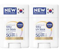 NIVEA SUN Breathable UV Specialist Silky UV Sun Stick SPF 50+ (15g), Lightweight and Non-Greasy Sunscreen, Invisible on All Skin Tones, Korean Stick Technology (Pack of 2)