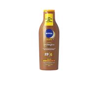 Nivea Sun Carotene Intense Bronze SPF 6 Sun Milk 200 ml, Ideal for already tanned skin, Enriched with carotene extract, The nourishing lipid complex provides your skin with moisture, Pack of 1