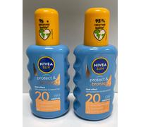 NIVEA Sun Cream Bronze & Protect SPF20 x 2 Water Resistant Melanin Activator