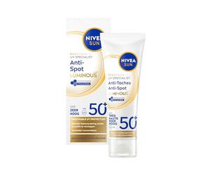 NIVEA SUN Face Luminous Anti-Spot Sunburn Face - Face Cream with SPF 50+ - Anti Pigment Spot Cream - Sun Cream - Protects and Balances - 40 ml