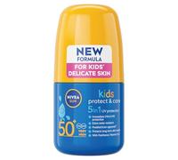 NIVEA SUN Kids Protect and Care Roll-On Sunscreen SPF 50+, 50 ml | Suncream for Delicate Skin with Vitamin E and C, Immediate UVA/UVB Protection, Extra Water Resistant, Pediatrician Approved