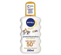 NIVEA SUN Kids Protect & Sensitive Spray (200ml) Sunscreen Spray with SPF 50+, Kids Suncream for Sensitive Skin, Immediately Protects Against Sun Expo