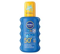 NIVEA Sun Kids Protect & Care SPF 50+ Coloured Spray (200ml) Sunscreen Protects Delicate Skin Against Sunburn and Long-Term UV Damage Moisturising