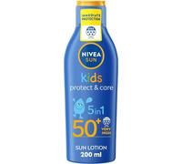 NIVEA Sun Kids Protect & Care SPF 50+ Lotion (200ml) Moisturising Sun Cream Protects Delicate Skin Against Sunburn and Long-Term UV Damage Fast-Ab