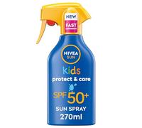 NIVEA SUN Kids Protect & Care SPF 50+ Trigger Spray (270ml) Water-Resistant Sunscreen Spray Sun Cream for Children Provides Instant and Effective