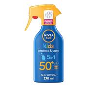NIVEA SUN Kids Protect & Care SPF 50+ Trigger Spray (270ml), Water-Resistant Sunscreen Spray, Sun Cream for Children Provides Instant and Effective UVA + UVB Protection