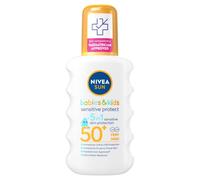 NIVEA SUN Kids Protect & Sensitive Spray (200ml) Sunscreen Spray with SPF 50+, Kids Suncream for Sensitive Skin, Immediately Protects Against Sun Exposure (Pack of 3)