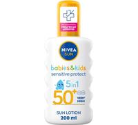 NIVEA SUN Kids Protect & Sensitive Spray (200ml) Sunscreen Spray with SPF 50+, Kids Suncream for Sensitive Skin, Immediately Protects Against Sun Expo