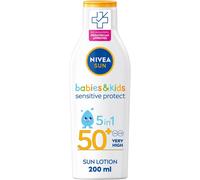 NIVEA SUN Kids Protect & Sensitive Sun Lotion (200ml) Sunscreen with SPF 50+, Kids Suncream for Sensitive Skin, Immediately Protects Against Sun Exposure