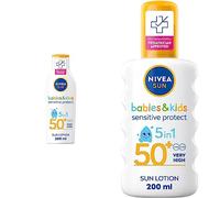 NIVEA SUN Kids Protect & Sensitive Sun Lotion (200ml) Sunscreen with SPF 50+, Kids Suncream & SUN Kids Protect & Sensitive Spray (200ml) Sunscreen Spray with SPF 50+, Kids Suncream
