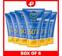 Nivea Sun Kids SPF 50+ Lotion 50ml Moisturising UV Sun Care Cream Pack of 6