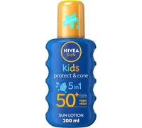 NIVEA Sun Kids Protect & Care SPF 50+ Coloured Spray (200ml) Sunscreen Protects Delicate Skin Against Sunburn and Long-Term UV Damage Moisturising
