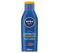 NIVEA Sun Moisture Sun Lotion Improved Formula 200 ml (6.76 fl oz) - Advanced Daily Sun Care for Face & Body, Lightweight Fast-Absorbing Texture, Non-Greasy Feel, Water-Resistant, Family Size