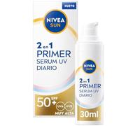 Nivea Sun Primer 2-in-1 Daily UV Serum with Sun Protection SPF 50+, Protects and Smooths the Skin, with Hyaluronic Acid and Lycocalcon A, 1 x 30 ml
