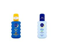 Nivea Sun Protect and Moisture Moisturising Sun Spray SPF 30 and Nivea After Sun Spray with Aloe Vera, 200 ml Each
