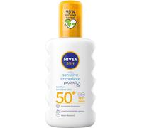 NIVEA SUN Protect and Sensitive Sun Spray (200 ml), Sunscreen with SPF50, Suncream for Sensitive Skin with Aloe Vera, Immediately Protects Against Sun Exposure