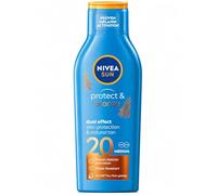 NIVEA SUN Protect & Bronze Sun Lotion SPF20 (200ml), Bronzing Tanning Lotion with SPF20, Advanced Suncream Protection, Natural Pro-Melanin Extract