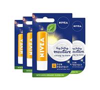 Nivea Sun Protect Caring Lip Balm, SPF30, Shea Butter, 24h Moisture Care, 4 x 5.5ml