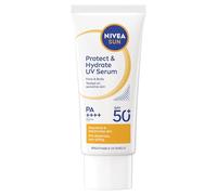 NIVEA SUN Protect & Hydrate UV Serum SPF 50+ (90ml), High Protection Serum Sunscreen, Suitable for Face and Body, Fast-Absorbing and Invisible Finish, Vegan Formula