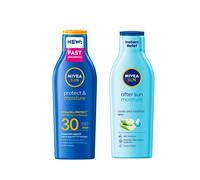 NIVEA Sun Protect & Moisture Sun Lotion SPF30 & Moisturising After Sun Lotion 200 ml + 200 ml