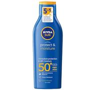Nivea Sun Protect & Moisture Sun Lotion, Water Resistant, 48h Moisture, Immediate UVA & UVB Protection, 200ml SPF 50+