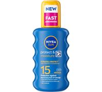NIVEA SUN Protect & Moisture Sun Spray SPF 15 (200ml), Moisturising Suncream Sp