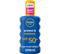 NIVEA SUN Protect & Moisture Sun Spray SPF 50+ (200ml), Moisturising Suncream Spray with Vitamin C and Hyaluron, Immediate UVA/UVB Protection, Fast