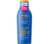 NIVEA SUN Protection & Care Sun Lotion SPF 30, Waterproof Sun Protection with Vitamin C & Hyaluron, Quick-Absorbing Sun Cream for 48 Hours of Moisture without White Film (200 ml)