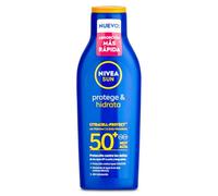 NIVEA SUN Protege & Hydrate Sun Lotion FP50+ (1 x 200 ml), Quick-Absorbing and Water-Repellent Cream, Moisture Protection with Vitamin C and Hyaluronic Acid, Very High UVA/UVB Protection