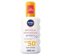 NIVEA SUN Sensitive Allergy Immediate Protect Spray SPF 50+ (200ml), Sun Cream for Sensitive Skin, Sun Protection Factor 50+, Water-Resistant Sunscreen Spray