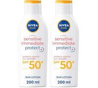 NIVEA SUN Sensitive Allergy Protect SPF50+ Lotion (200ml), Sun Cream for Sensitive Skin and Sun Allergy, Sun Protection Factor 50+, Water-Resistant Sunscreen Spray, Leaves No White Cast (Pack of 2)