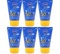 Nivea Sun Suncream Lotion SPF50+ Kids Protect & Care Pocket Size 50ml X 6