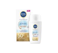 NIVEA SUN Ultra Light Sunscreen Fluid for Face, SPF 50+, 40 ml, Sun protection factor: SPF 50+, Especially for the face, For an even complexion, Provides hydration Pack of 1