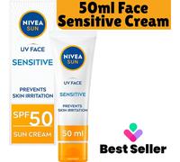 NIVEA Sun UV Face Anti-Age, Shine control & Face Sensitive SPF 50 Cream 50ml UK