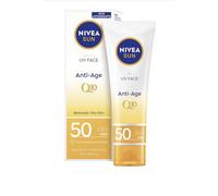 NIVEA Sun UV Face Anti-Age SPF 50 (50ml), Q10 Protects Against UVA/UVB Rays and Premature Skin Ageing, Anti-Ageing Cream, Fights Fine Lines and Wrinkles