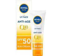 NIVEA Sun UV Face Anti-Age SPF 50 Cream (50ml), Q10 Sun Cream Protects Against