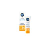 NIVEA Sun UV Face Sensitive SPF 50 Cream, UVA/UVB Protection, 50ml