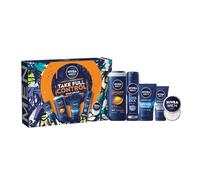 Nivea Take Full Control Skincare Kit Men's Gift Set | Sport Shower Gel, Anti-Perspirant, Moisturiser, Face Wash, Multi-Purpose Creme