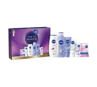 NIVEA TIME TO PAMPER Beauty Gift Set, 6-Piece Luxury Collection | Premium Gifting & Beauty Kit with Shower Cream, Hand Cream, Lip Balm, Body Lotion, Moisturising Cream & Day Cream with SPF 15